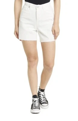 Blank NYC NWT Women Size 28 “The Warren” White High-Rise Mid Length Jean Shorts - Image 1 of 4
