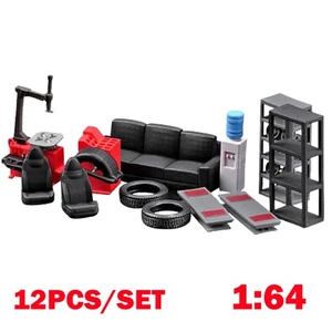 12Pcs/Set Diorama 1/64 Car Repair Tools Model Garage Scene Display Props Models - Picture 1 of 6