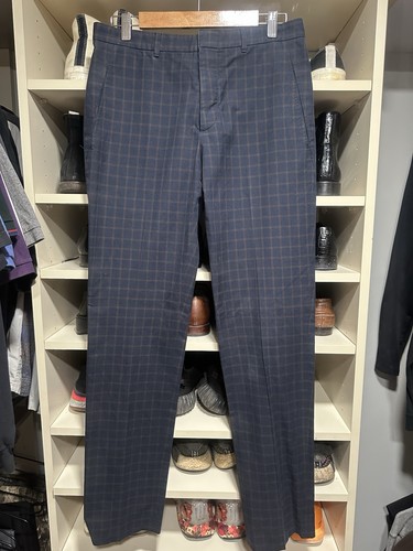 Pantaloni eleganti Maison Margiela a quadri a quadri taglia 48 blu arancione