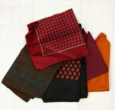 Lote De Colección Paisley Bandana Seda Sólida Bufanda Bufandas Conjunto Cuadrado Italia Años 70 19" Foto 1 de 4