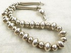 Navajo Artie Yellowhorse HEAVY 55g 17" Sterling Navajo Pearl Beads Necklace