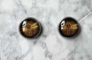 Handmade Dragonfly Design Golden Yellow Stud Earrings - Picture 1 of 5
