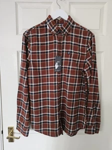 Camisa M&S Algodón Cepillado Talla Pequeña Para Hombre Cuadros Mangas Largas Marrón Nueva con Etiquetas  - Imagen 1 de 13