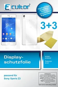 6x Pellicola Protettiva per (3VS +3RS) Ecultor Sony Xperia Z3 Display Crystalclear - Foto 1 di 4