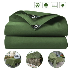 Lona impermeable resistente 16 OZ lona algodón lona cubierta tienda - Imagen 1 de 27