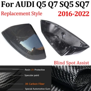 Tapa de cubierta de espejo retrovisor de fibra de carbono para AUDI Q5 Q7 SQ5 SQ7 2016-2022 reemplazar - Imagen 1 de 10