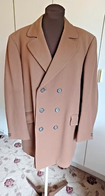 Abrigo de coche corto vintage años 60 John Barron a medida marrón claro lana 44" pecho Foto 1 de 4