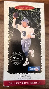 NFL Football Legend Hallmark Ornament Troy Aikman Dallas Cowboys Trading Card #2 - Picture 1 of 9
