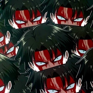LEVI ANIME PEEKER STICKER ATTACCO SU DECALCOMANIA AUTO TITANIO - Foto 1 di 1