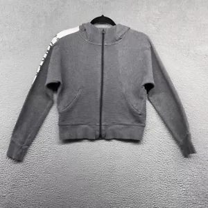 Under Armour Womens Hooded Jacket Gray Full Zip Long Sleeve Mock Logo Size S - Picture 1 of 11