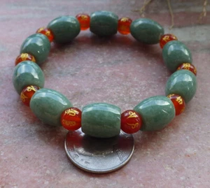 Brazalete Brazalete de Cuentas Circulares Jadeíta Jade Verde Certificado por Video 手链 100090 VS - Imagen 1 de 8