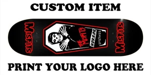 8.5x32.5 Black Skateboard Red Coffin Skelleton Premium Maple Wood High Quality - Picture 1 of 3