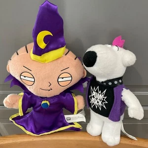 Family Guy ~ Brian Griffin "Punk Rock" & Stu “Magician” Plush Toys 19cm & 23cm - Picture 1 of 7