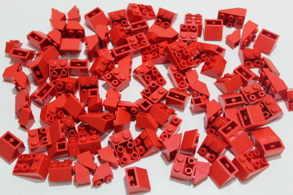 LEGO 100 Dachsteine Ziegel Schrägsteine negativ rot red #2568 - Bild 1 von 1
