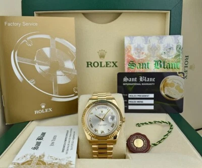 ROLEX - 41mm Oro 18kt Día Fecha II Presidente Plata Romano 218238 - SANT BLANC Foto 1 de 4