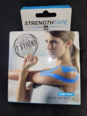 StrengthTape~Kinesiology Athletic Tape 20 Pre-Cut Strips 2" x 16.4 ft-(LT BLUE) - Image 1 of 4