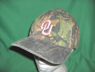 #2939C* - LADIES' UNIVERSITY OF OKLAHOMA SOONERS BALL CAP, HAT - OU - CAMO! - Image 1 of 4