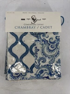 РЕДКАЯ толстая ткань SB удобная живая шамбре/кадет #1406 образец книги - Изображение 1 из 4