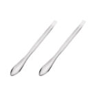 Micro Scoop 125mm Stainless Steel Reagent Sample Spoon Lab Spatulas 2Pcs
