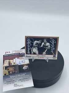 Jake LaMotta 1991 KAYO Boxing #201 On Card Autograph Bubbly JSA Authentic