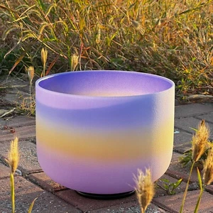 TRAYAYA 432 Hz A Note Third Eye Chakra Frosted Quartz Crystal Singing Bowl - Picture 1 of 5