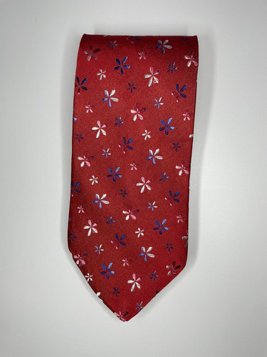 Tommy Hilfiger Tie / Blue Red White Flowered / 100% Silk / L-57in & W-3 ...