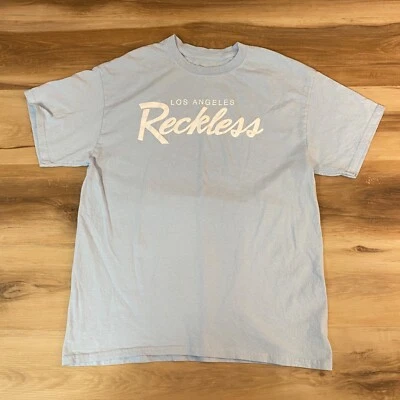 Camisa Young & Reckless Para Hombres Grande Los Ángeles Azul Claro Camiseta Cuello Redondo Algodón Foto 1 de 4