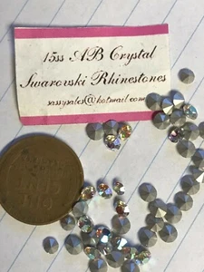 72 Vintage Swarovski Kristall AB Runde Strasssteine Spitze Unterlegt 15 ss - Bild 1 von 2
