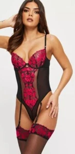 Ann Summers Hero Black & Red Suspender Body 14 E F Cup - Picture 1 of 4