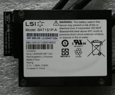 LSI BBU09 LSI00279 81Y4491 BAT1S1P-A For 9265 9271 9285 9266 9286 Raid Battery - Image 1 of 4