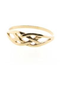 9ct Yellow Gold Celtic Infinity Knot Band Ring Ladies British Hallmarked - Picture 1 of 4