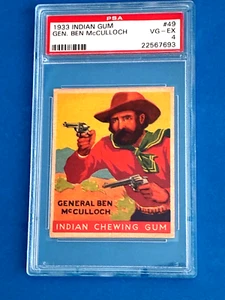1933 Goudey Indian Gum  Series 96.   # 49 Gen. Ben McCulloch  PSA 4 - Picture 1 of 2