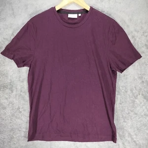 Calvin Klein Mens T Shirt M Purple Embroidered Logo Cotton Short Sleeve - Picture 1 of 10