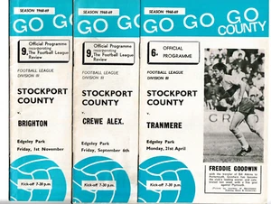 Stockport County 1968/69 Division 3 Home League Programmes select from menu - Picture 1 of 4