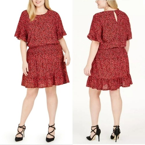 Abito Michael Kors stampato in jersey con volant donna estivo taglie forti 3X