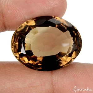 59.60 Cts Natural Untreated Brown Smoky Quartz Oval Faceted Cut Gem For Pendant - Picture 1 of 7