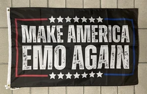Make America Emo Again Flag FREE SHIP Goth Dark Black Silent Beer USA Sign 3x5’ - Picture 1 of 1