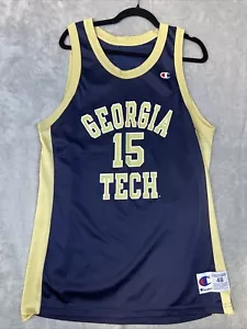 Vintage Georgia Tech Champion 90er Jahre Basketballtrikot - Gr. 48 - gelbe Jacken - Bild 1 von 7