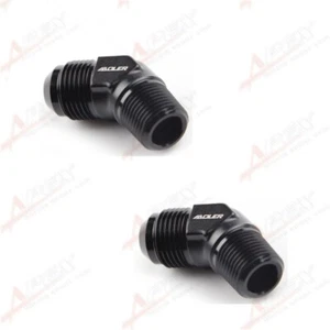 Adaptador de montaje macho de 45 grados NPT AN12 a 3/4" pulgadas EE. UU. 2 PIEZAS 12AN-12AN AN12 a 3/4" pulgadas negro - Imagen 1 de 5