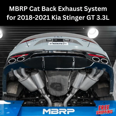 MBRP Cat Back Exhaust System for 2018-2021 Kia Stinger GT 3.3L Armor Lite S4704A - Image 1 of 4