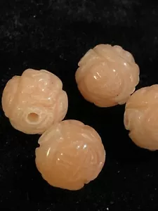Un diseño redondo de piedra preciosa aventurina con cuentas chinas talladas de colección 10 mm - Imagen 1 de 7