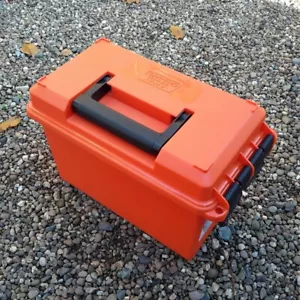 EMPTY AMMO BOX MTM CASE-GARD AC50 Caliber Plastic Field Box Storage Box ORANGE - Picture 1 of 5