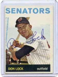 1964 TOPPS BASEBALL #114 DON LOCK  AUTOGRAPH, WASHINGTON SENATORS 060619