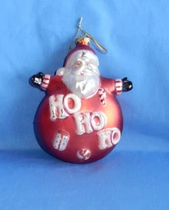 Adorno de Navidad de vidrio de Santa Claus Ho Ho - Imagen 1 de 8