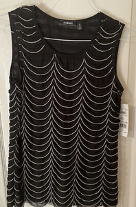 elementz black Tank top NEW Medium Dressy - Picture 1 of 8