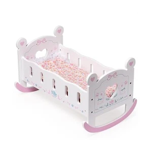 ROBOTIME Toy Baby Doll Crib for 18 Inch Dolls, Wooden Doll Cradle Bed Furnitu... - Picture 1 of 6