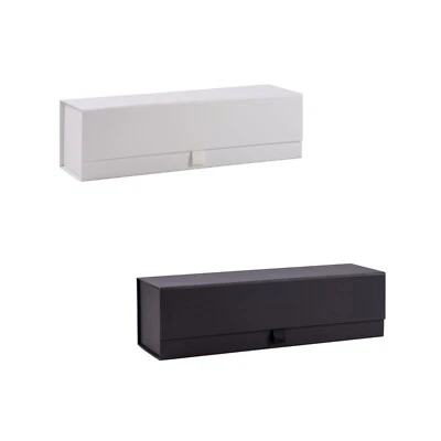 TINY BOX COMPANY Luxury Magnetic Bottle Box - Black or White - 330 x 90 x 90mm - Perfect for wine