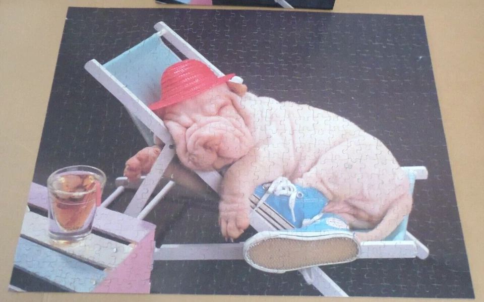 "Yuppie Puppie" #903 Great American Jigsaw Puzzle w/Box VTG '88 USA "Shar pei" - Image 1 of 4