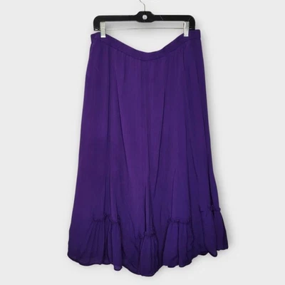 Coldwater Creek Flare Flowy Maxi Skirt PXL Purple Whimsigoth Forest Fairy Elven - Image 1 of 4