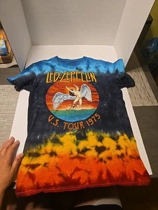 Led Zeppelin Shirt Unisex S Tie Dye Icarus Winged Angel US 1975 Tour Band Tee - Picture 1 of 3